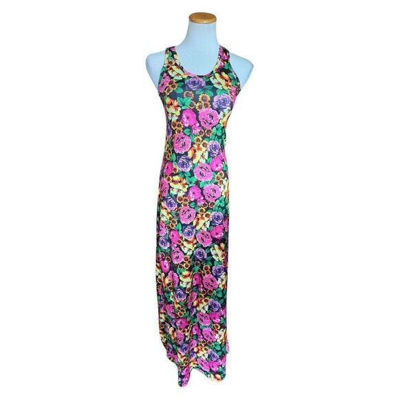 LuLaRoe Dresses & Skirts - Womens Lularoe Vibrant Floral Print Dani Sleeveless Tank Maxi Dress - Sz XS